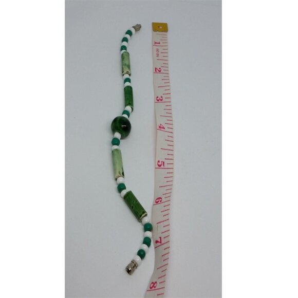 Vintage artisan handmade green ceramic bracelet boho great for layering. - Picture 2 of 7